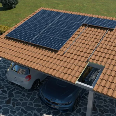 Image de Kit de montage pour 2 panneaux solaires avec un cadre de 35 mm, conçu pour les toits inclinés