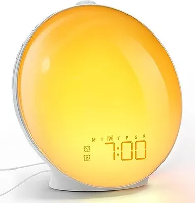 Produktbild von Dekala Lichtwecker, Radiowecker, Sonnenaufgang Sonnenuntergangssimulation, Vollbild-Digitaler Wecker mit Doppelalarmen, Rotationstaste, Natürlichen