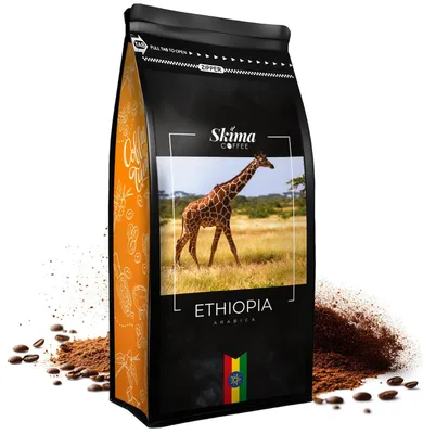 Produktbild von Gemahlener Kaffee 500 g ÄTHIOPIEN 100 % Arabica frisch geröstet SkimaCoffee + Tassenuntersetzer