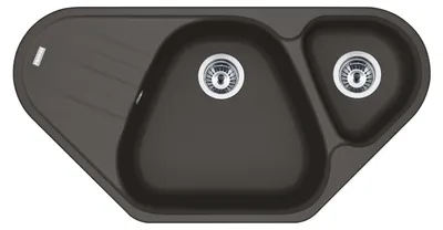 Produktbild von FRANKE Spüle ANTEA AZG 661-96 E in SCHIEFERGRAU mit Excenterbedienung Drehknopf Chrom / Ausschnitt nach Schablone / Granitspüle