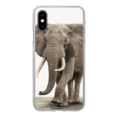 Produktbild von MuchoWow® Handyhülle Schutzhülle Hülle für iPhone X Elefant - Kinder - Tiere - Mädchen Silikon Softcase Handy Hülle - Handyhülle