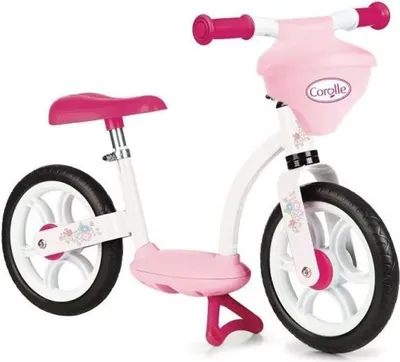 Image de Draisienne Smoby Corolle Rose, 2 Roues, Porte-poupon intégré, Draisienne enfant, Dès 2 ans
