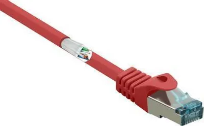 Image de RF-5043952 Câble réseau RJ45 Câble patch CAT 6a S/FTP 10.00 m Rouge Ignifugé 1 pc