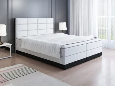 Obrázek produktu pro Čalouněná postel 200x200 LILLIANA 1 - bílá / černá