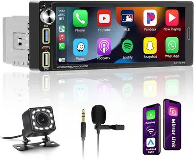 Immagine prodotto di Autoradio 1 DIN con CarPlay e Android Auto wireless, e display touchscreen da 6,9 pollici
