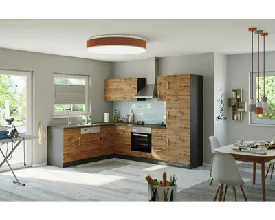 Produktbild von Held Möbel Winkelküche ohne Geräte Sorrento 210 cm eiche matt zerlegt Variante reversibel 1016.6282