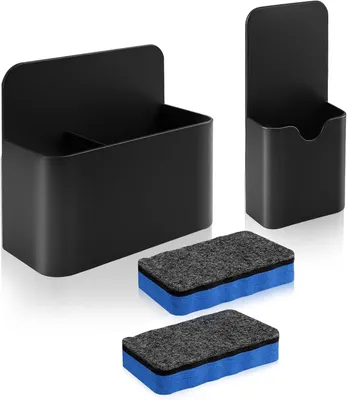 Produktbild von 2 magnetische Stifthalter, magnetische Stifthalter mit Watte, magnetische Stifthalter für Kühlschrank, Magnettafel, Büro, Schule und Zuhause (schwarz)