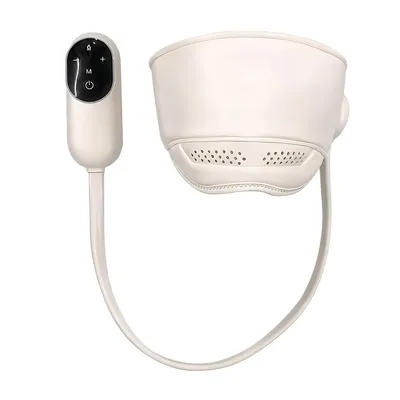 Produktbild von Kopfhautmassage, Kopfmassagegerät mit 6 Airbags für 360°-Tiefenentspannung und 3 Heizmodi, 2000 mAh wiederaufladbar, Stressabbau, Entspannung, Beige