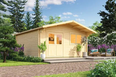 Produktbild von Gartenhaus Outdoor Life Spiekeroog 3 inkl. Vordach, Fußboden 522,2 x 590 cm natur