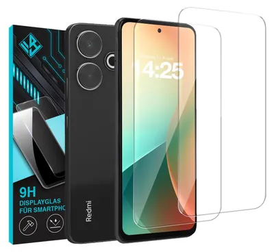 Produktbild von 2x 9H Schutzglas Displayschutzfolie für Xiaomi Redmi 13 Displayglas Displayschutz Glas Panzerfolie Schutzglasfolie