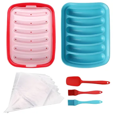 Image de Moules en silicone pour glaçons - Lot de 2 - Incluent des mini-brosses et une spatule