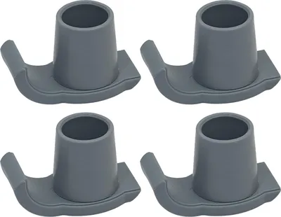 Produktbild von Gehwagen Gleitkufen 4 Stück, universelle Gummikufen für Gehwagen, rutschfeste Gehhilfe-Zubehör für Senioren, einfache Montage ohne Werkzeug, grau