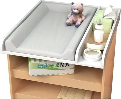 Productafbeelding van Wisselplank Commode - Luierblad - Babyverzorging - Met 2 vakken - 47 x 73 cm - Wit