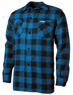 Produktbild von Holzfällerhemd, blau-schwarz, kariert XXL