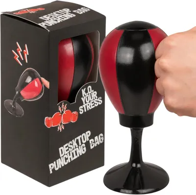Obrázek produktu pro Stolní boxovací pytel s přísavkou - Antistresový boxovací míček - Červený