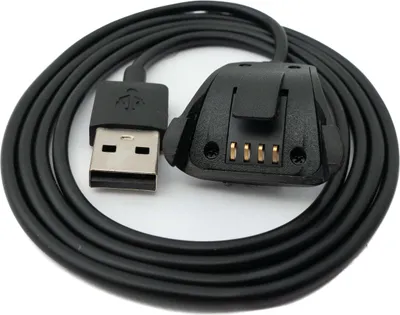 Produktbild von SYSTEM-S USB 2.0 Kabel 100 cm Ladekabel für TomTom Runner 2 3 Spark 3 Smartwatch Schwarz