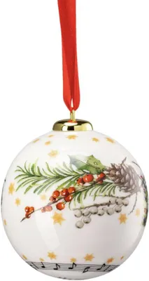 Obrázok produktu pre HUTSCHENREUTHER porcelánová guľa 6cm Vianočné koledy 2023