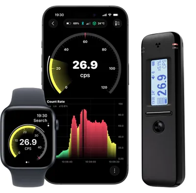 Geigerzähler mit Spektrometer, App, Echtzeit-Kartierung