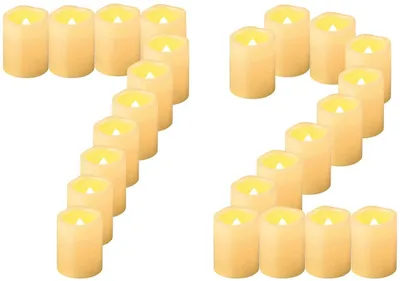 72 LED-Teelichter, 5 cm, flammenlos, batteriebetrieben, flackernd