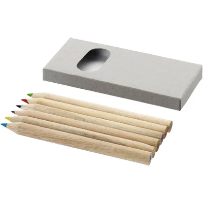 Productafbeelding van Bullet - Set van 6 potloodjes, model PF475 (0,8 cm x 4,5 cm x 9 cm) (bruin)