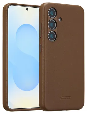 Image de Coque arrière en cuir Accezz MagSafe pour Samsung Galaxy S25 - Marron café