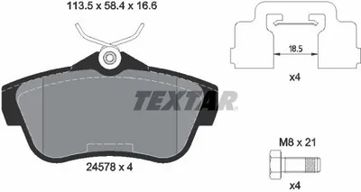 Produktbild von Textar Bremsbeläge hinten für Citroen Fiat Peugeot Toyota