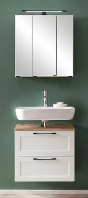 Produktbild von Badmöbelset 60 cm Waschbeckenunterschrank weiß MARLING-03, B/H/T 60/200/35 cm