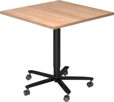 Produktbild von bümö Säulenhubtisch eckig ST - Nachbildung: Nussbaum, tischfuss: schwarz