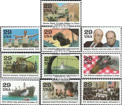 Produktbild von Briefmarken USA 1991 Mi 2169-2178 (kompl.Ausg.) postfrisch Zweiter Weltkrieg