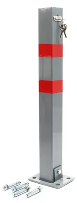 Image de Poteau de stationnement pliable, carré - Barrière antivol pour parking, 70 cm, noire