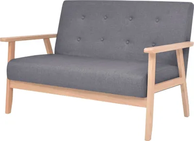 Produktbild von The Living Store Sofa 2-Sitzer Stoff Dunkelgrau