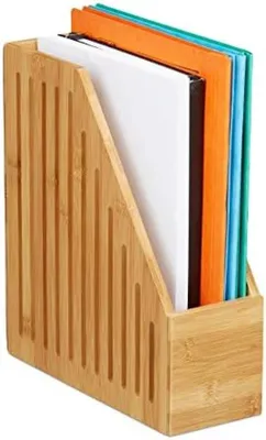 Produktbild von PolkaHome® Bambus Dokumentenhalter – A4 Format, Natürliche Holzoptik, 30 x 10 x 27 cm
