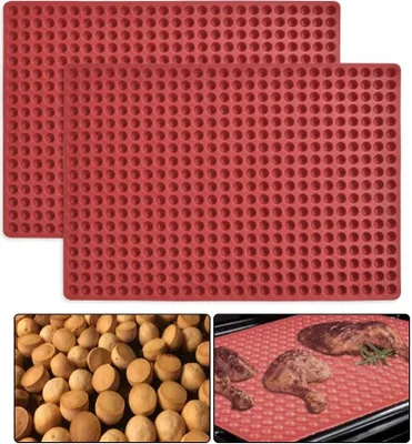 Produktbild von 1 Stück Silikon Backmatte - 1cm Halbkugel Silikonmatte mit Noppen - 468er Backform für Hundekekse & Hundeleckerlies, Backpapier - Backunterlage - Pralinenform
