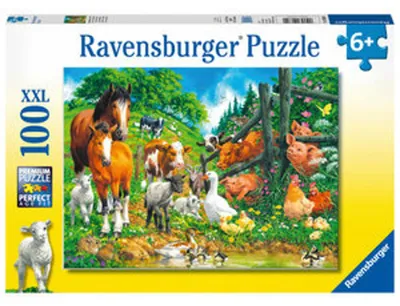 Produktbild von 100 Teile Ravensburger Kinder Puzzle XXL Versammlung der Tiere 10689