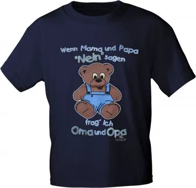 Produktbild von Kinder T-Shirt mit Aufdruck - Wenn Mama und Papa ... - 08210 - dunkelblau - Gr. 86-164 Größe - 98/104