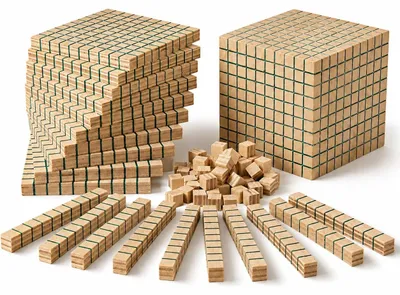 Obrázok produktu pre Sada 121 drevených základní blokov, 10 kusov, Montessori vzdelávacie pomôcky pre matematiku
