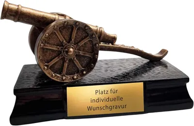 Produktbild von Torschützenkanone Pokal mit Gravur - 7,5 cm Bronze Trophäe Fußball