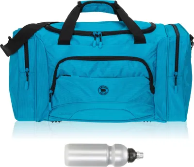 Produktbild von Sporttasche Damen Herren Elephant Color Big 55 cm 40 L Nassfach Reisetasche Sport Fitness Sauna Tasche groß 1296 Blau + Trinkflasche