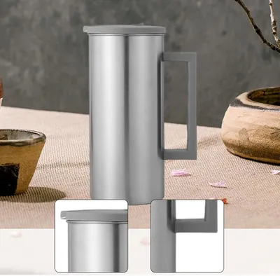 Produktbild von Edelstahl Wasserkrug, Vielseitiger 1600 Ml Wasserbehälter mit Deckel
