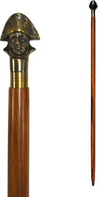 Produktbild von Napoleon Bonaparte Spazierstock aus Holz mit goldenem Griff aus Metall