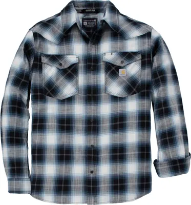 Produktbild von Carhartt Herren Shirt Snap-Front Plaid Shirt | 107016, Farbe:black, Größe:XXL