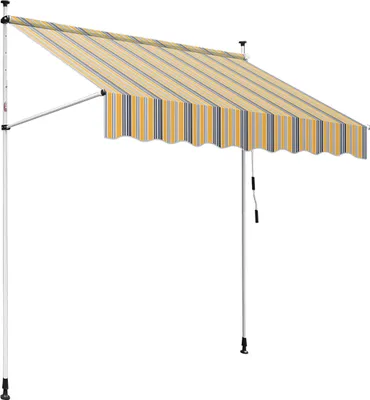 Produktbild von Aopunly Klemmmarkise Markise Balkon UV-beständig wasserdicht Gelb Blau 250cm