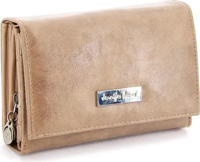 Produktbild von Damen Geldbörse viele Fächer, Damen Portemonnaie aus Kunstleder, Geldbeutel für Frauen (Beige)