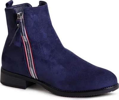 Produktbild von topschuhe24 1958 Damen Velours Stiefeletten Halbschuhe, Farbe:Blau, Größe:36 EU