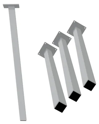 Produktbild von HAGO24 Tischbeine Set 4 Stück Möbelfuß schräg 96° Stahl weiß 4x4cm 72cm Couchtischbank DIY Tischgestell Schraubfüße