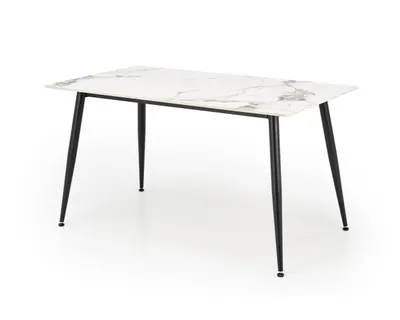 Zdjęcie produktu dla Stół EMILIO 140x80 biały marmur/czarny