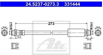 Produktbild von ATE Bremsschlauch vorne für Audi 100 A6