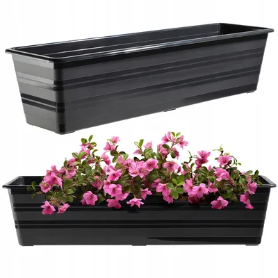 Immagine prodotto di Cassetta per fiori KADAX "Cati", cassetta da balcone in plastica, vaso per fiori per balcone, davanzale, fioriera, 60 cm, antracite