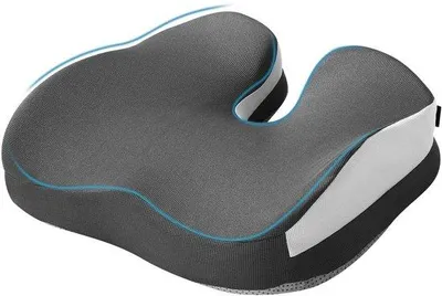 Image de Coussin de siège ergonomique Unyqoos® avec mousse à mémoire de forme – Forme en U pour soulager la pression, housse en mesh respirante, picots antidérapants, housse amovible et lavable
