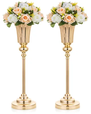 2er-Set Metall-Trompet-Vasen 54,6 cm Hochzeitsdekoration